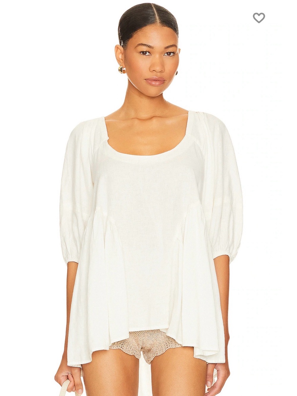 Free People revolve blossom tunic Cream Square-Neck Flowy Peasant Tunic